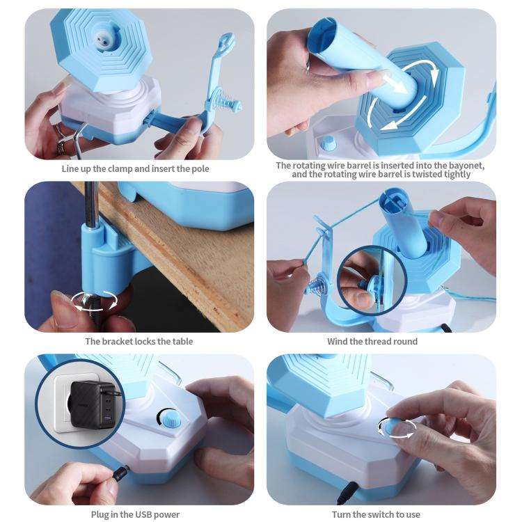 USB Interface Electric Wool Knitting Winder(Pink)