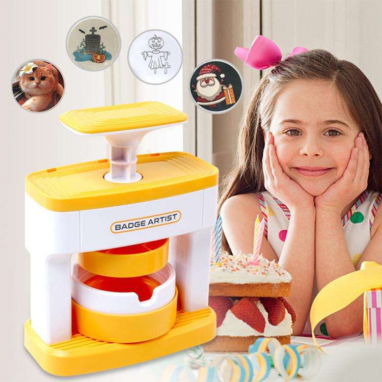 DIY Tinplate Badge Pressing Machine(Yellow)