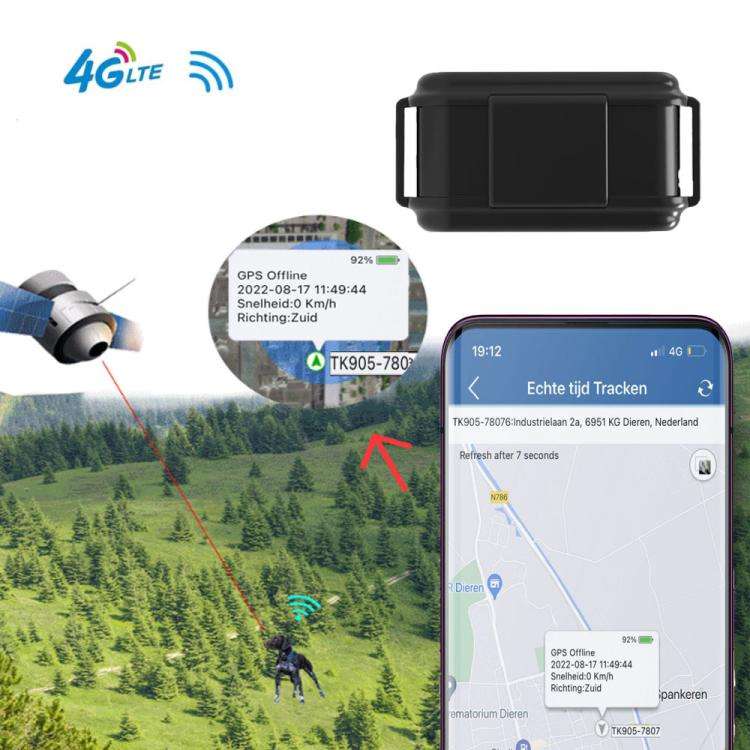 TK919 Dog Collar IP67 Waterproof GPS Locator(Tape Random Color Delivery)