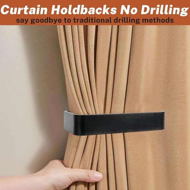 YX170 Acrylic Punch-Free Curtain Buckle(Black)