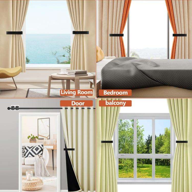 YX170 Acrylic Punch-Free Curtain Buckle(Black)