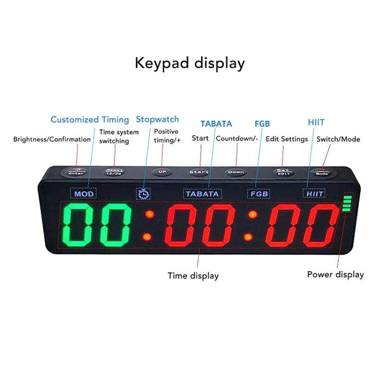 KYX--0010 Portable Magnetic Digital Display Timer Sports Group Countdown Timer(Black)