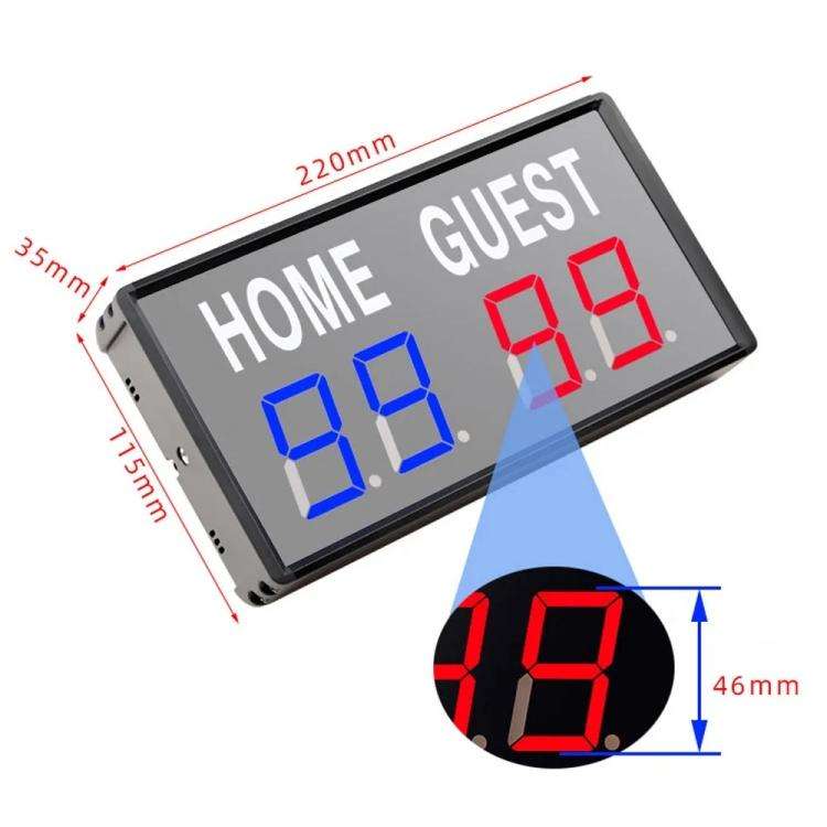 KYX--0014 LED Portable Electronic Scoreboard Remote Control Sports Game Score Record, Plug:EU Plu...