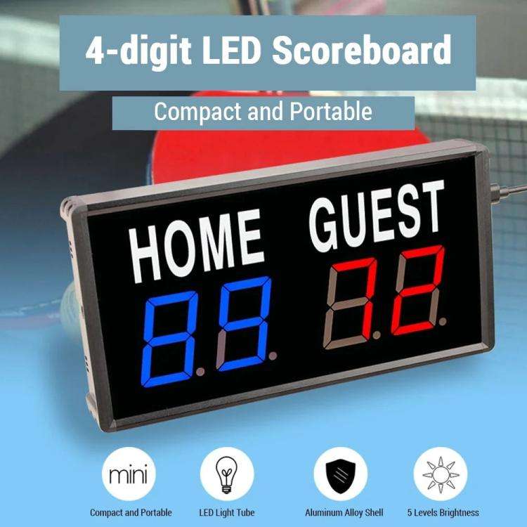 KYX--0014 LED Portable Electronic Scoreboard Remote Control Sports Game Score Record, Plug:UK Plu...