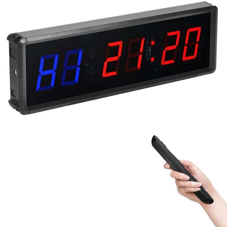 KYX--0015 1.5 inch 6-digit Cycle Interval Fitness Exercise Multi-function Timer, Plug:EU Plug(Black)