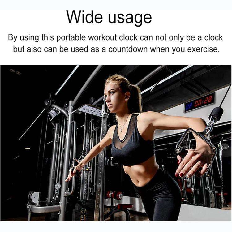 KYX--0015 1.5 inch 6-digit Cycle Interval Fitness Exercise Multi-function Timer, Plug:EU Plug(Black)