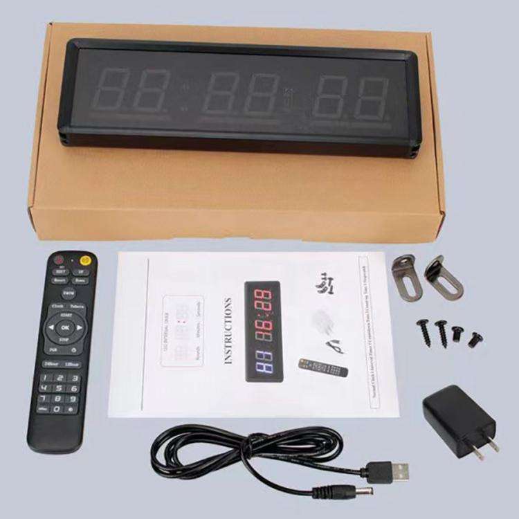 KYX--0015 1.5 inch 6-digit Cycle Interval Fitness Exercise Multi-function Timer, Plug:UK Plug(Black)