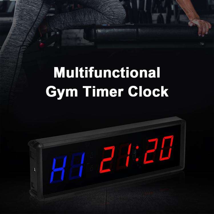KYX--0015 1.5 inch 6-digit Cycle Interval Fitness Exercise Multi-function Timer, Plug:UK Plug(Black)