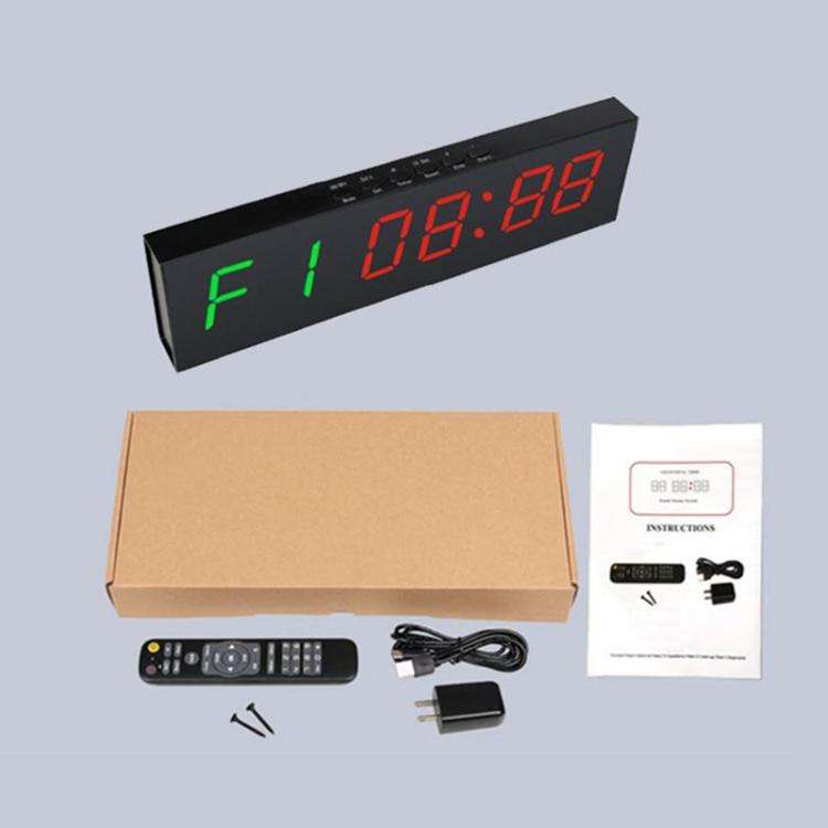 KYX--0018 Plastic Shell 1.8 inch 6-digit LED Sports Fitness Multi-function Timer, Plug:AU Plug(Bl...