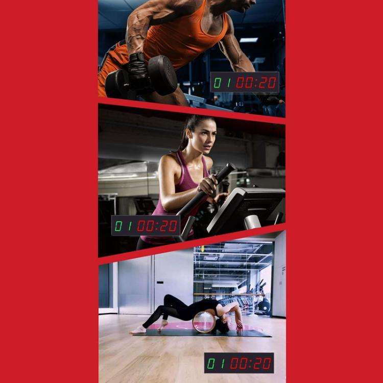 KYX--0018 Plastic Shell 1.8 inch 6-digit LED Sports Fitness Multi-function Timer, Plug:AU Plug(Bl...