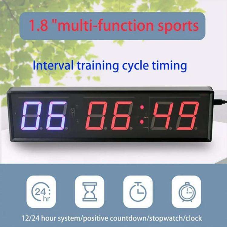 KYX--0018 Aluminum Alloy Shell 1.8 inch 6-digit LED Sports Fitness Multi-function Timer, Plug:US ...