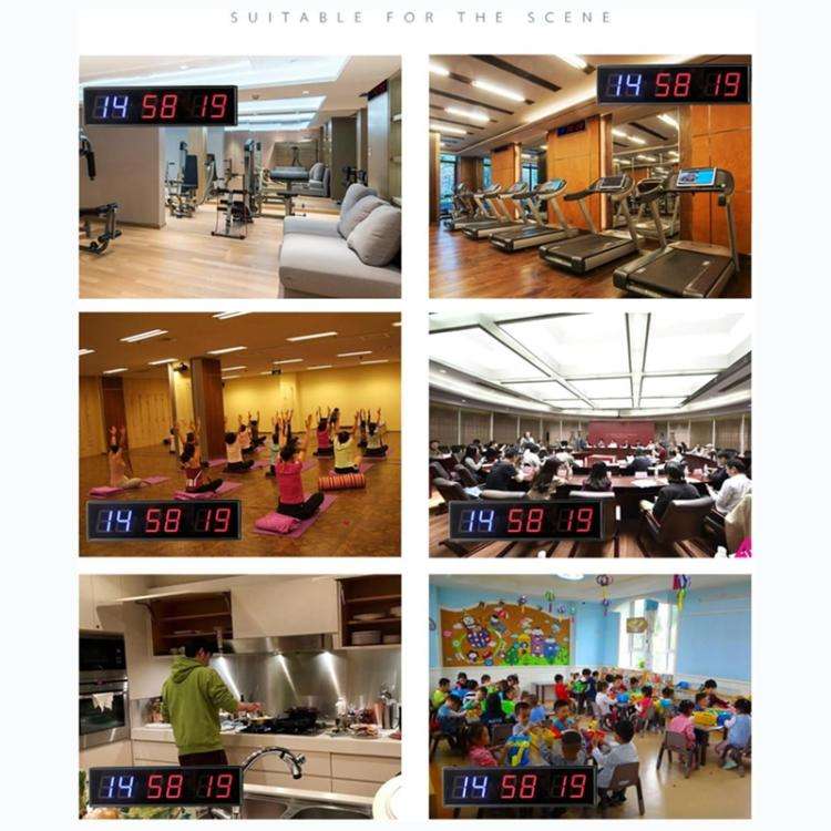 KYX--0018 Aluminum Alloy Shell 1.8 inch 6-digit LED Sports Fitness Multi-function Timer, Plug:US ...