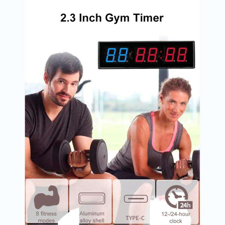 KYX--0023 2.3 inch 6-digit LED Sports Fitness Multi-function Timer, Plug:UK Plug(Green White Digits)