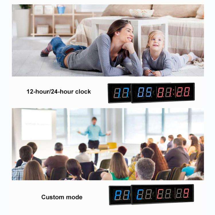 KYX--0023 2.3 inch 6-digit LED Sports Fitness Multi-function Timer, Plug:UK Plug(Green White Digits)