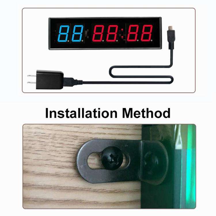 KYX--0023 2.3 inch 6-digit LED Sports Fitness Multi-function Timer, Plug:UK Plug(Green White Digits)