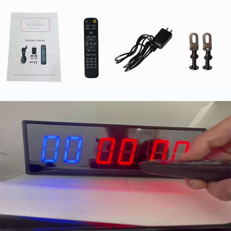 KYX--0023 2.3 inch 6-digit LED Sports Fitness Multi-function Timer, Plug:UK Plug(Green White Digits)