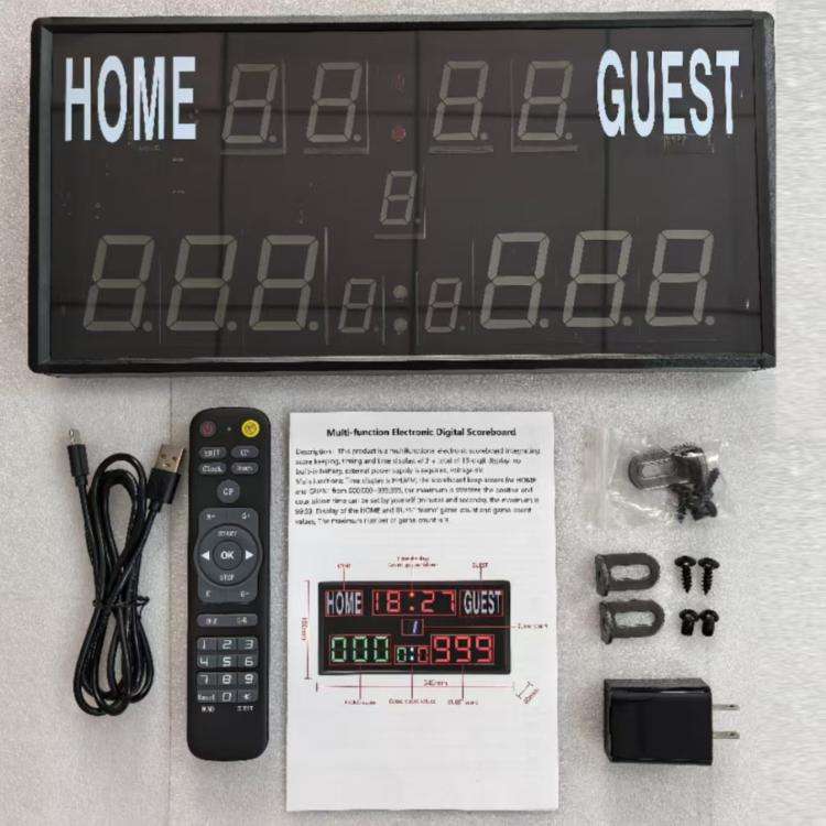 KYX--0030 13-digit LED Electronic Scoreboard Remote Control Multi-function Competition Timer, Plu...