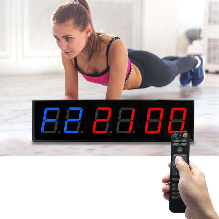 KYX--0040 4 inch 6-digit LED Sports Fitness Multi-function Timer, Plug:US Plug(Black)