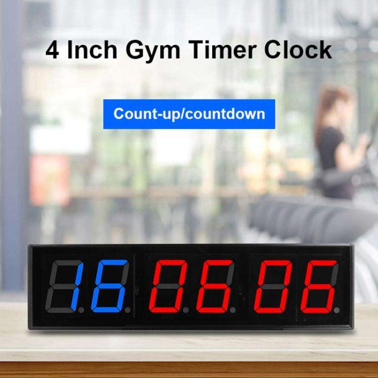 KYX--0040 4 inch 6-digit LED Sports Fitness Multi-function Timer, Plug:US Plug(Black)
