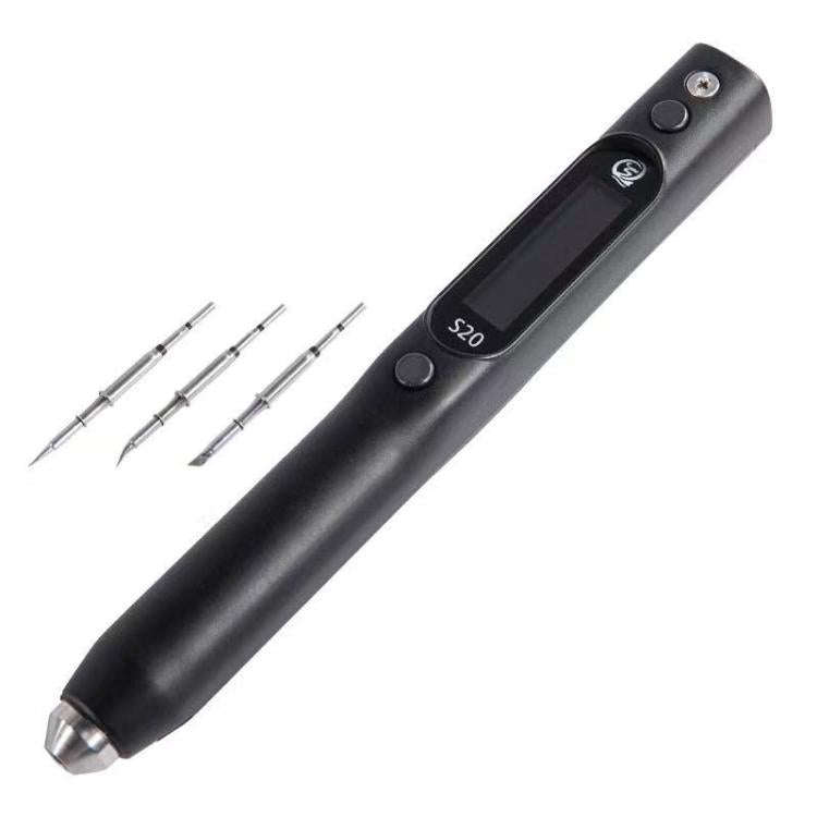 S20 20W 9V Handheld Precision Soldering Iron with 3 Soldering Tips(EU Plug)