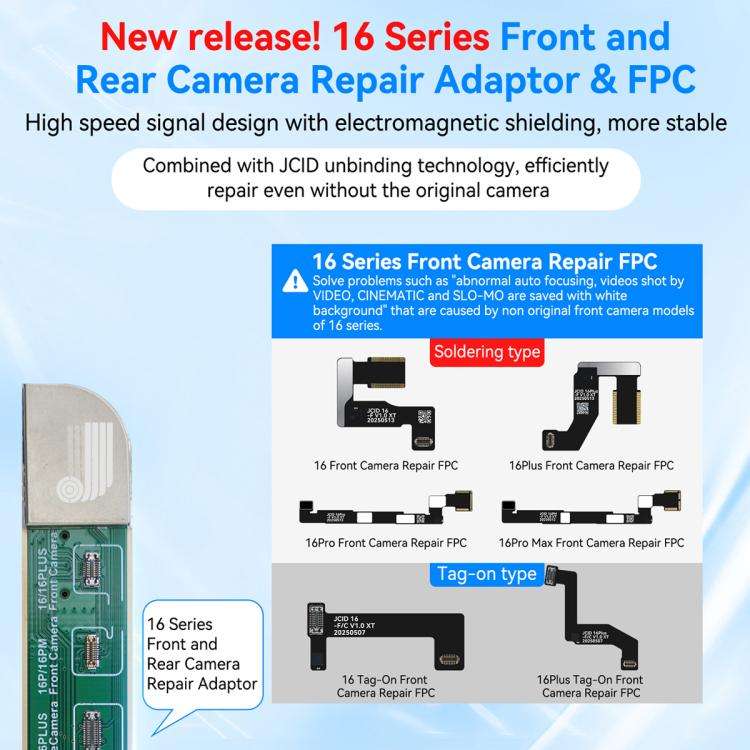 JC Front / Rear Camera Repair Adaptor For iPhone 16 Series