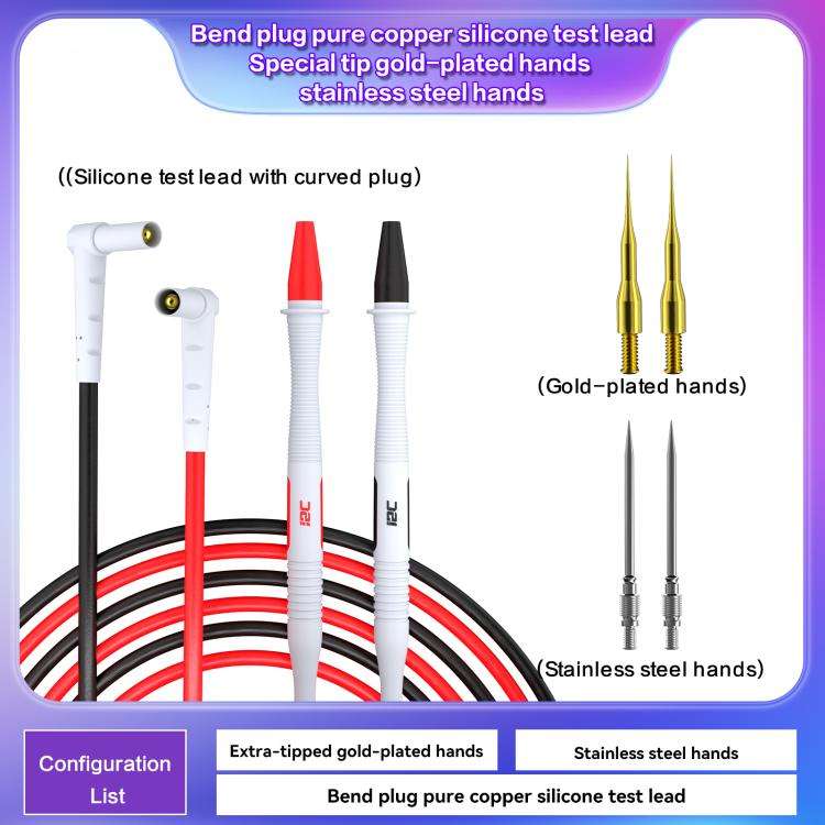 i2C Pure Copper Silicone Probe Detection Pen, Model:Bend Plug