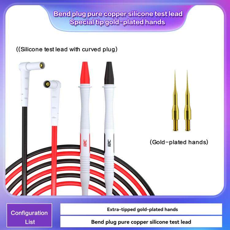 i2C Pure Copper Silicone Probe Detection Pen, Model:Bend Plug Without Stainless Steel Needle