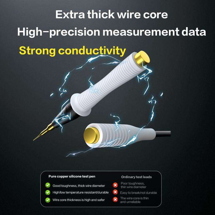 i2C Pure Copper Silicone Probe Detection Pen, Model:Bend Plug Without Stainless Steel Needle
