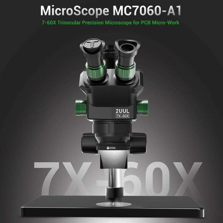 2uul MC7060-A1 7-60X Synchronous Zoom Trinocular Microscope