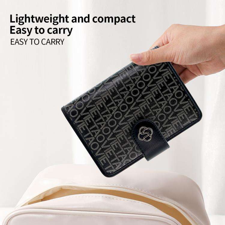 VIETAO VT-ZP-240 Multifunctional Leather Passport Card Holder(Black Grey)