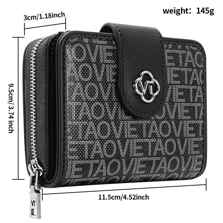 VIETAO VT-ZP-241 Multifunctional Leather Card Holder Wallet(Black Grey)