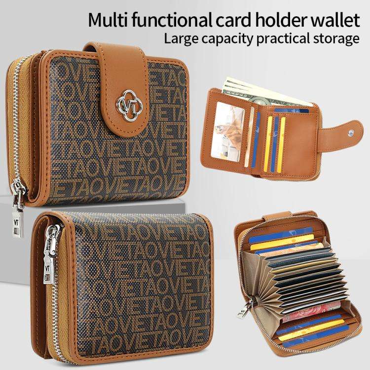 VIETAO VT-ZP-241 Multifunctional Leather Card Holder Wallet(Coffee)