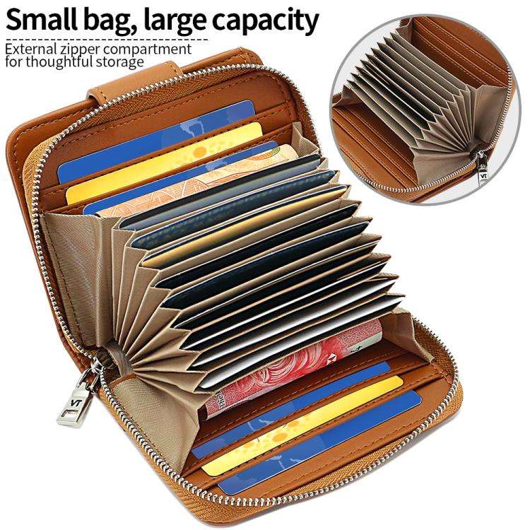 VIETAO VT-ZP-241 Multifunctional Leather Card Holder Wallet(Coffee)
