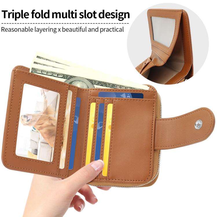 VIETAO VT-ZP-241 Multifunctional Leather Card Holder Wallet(Coffee)