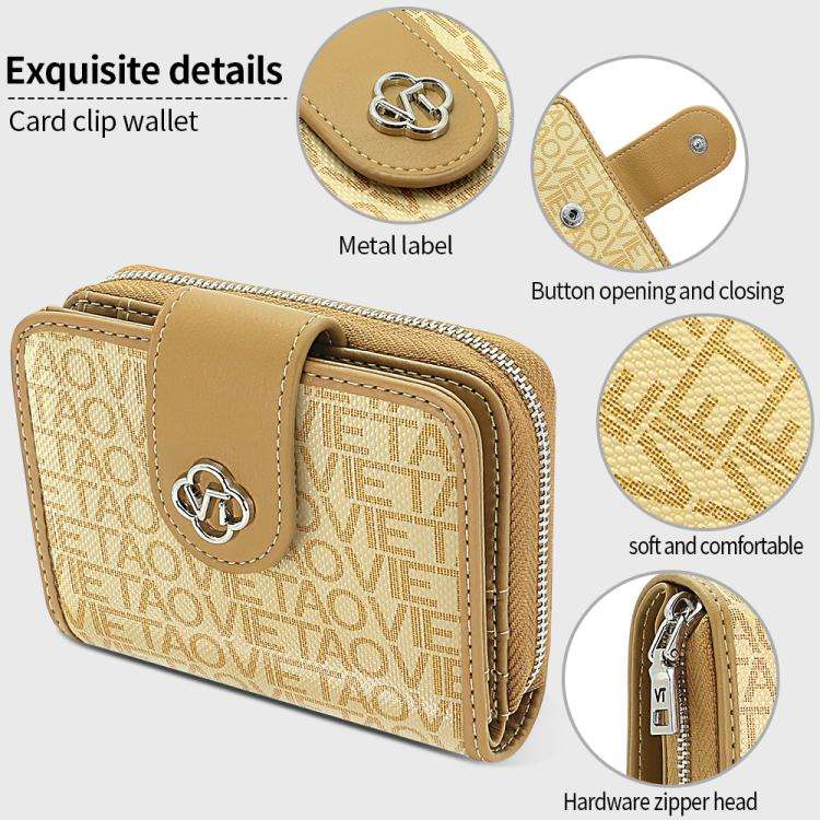 VIETAO VT-ZP-241 Multifunctional Leather Card Holder Wallet(Milk Tea)
