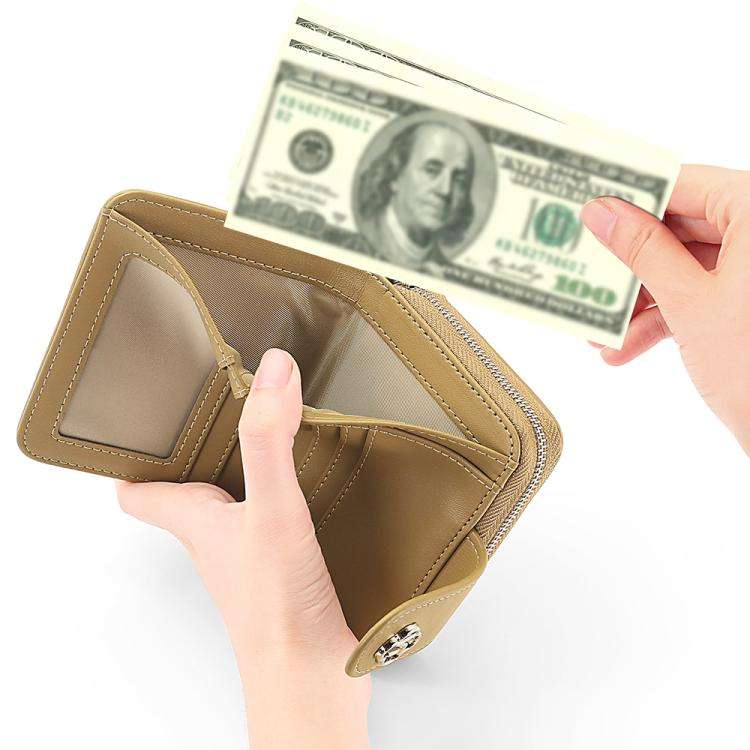 VIETAO VT-ZP-241 Multifunctional Leather Card Holder Wallet(Milk Tea)