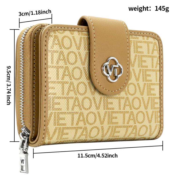 VIETAO VT-ZP-241 Multifunctional Leather Card Holder Wallet(Milk Tea)