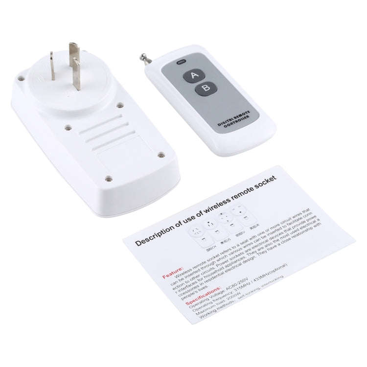 AK-DL220 220V Smart Wireless Remote Control Socket with Remote Control, Plug Type:AU Plug