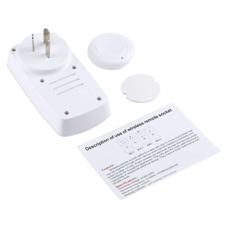 AK-DL220 220V Smart Wireless Remote Control Socket with Remote Control, Plug Type:AU Plug