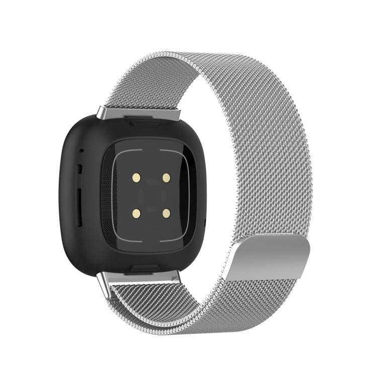 For Fitbit Versa 3 / Fitbit Magnetic Milano Watch Band, Size:Small Code(Silver)