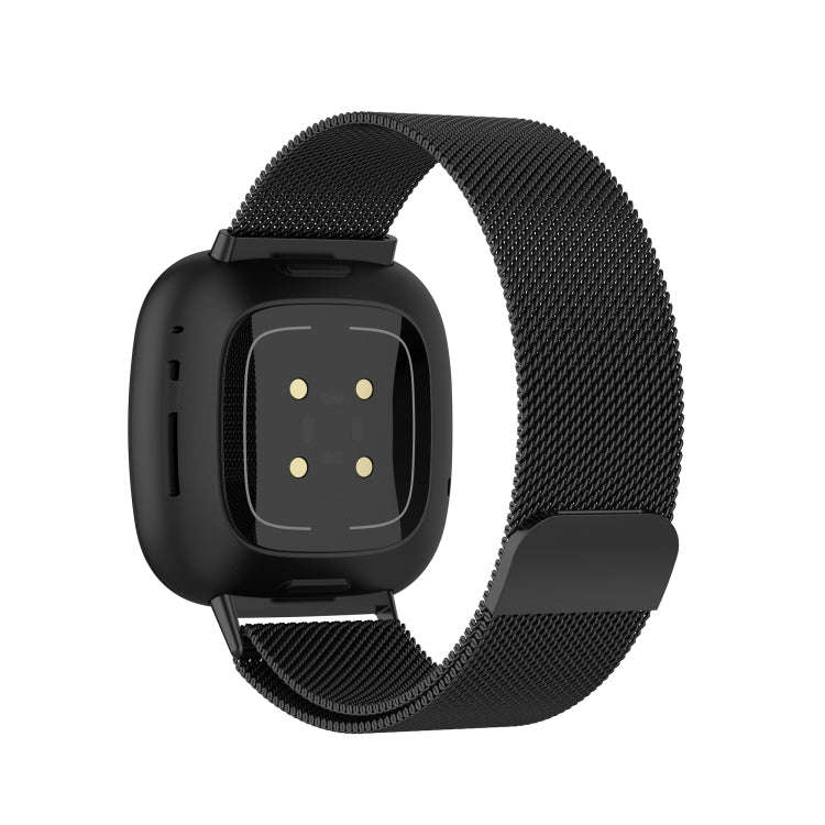 For Fitbit Versa 3 / Fitbit Magnetic Milano Watch Band, Size:Small Code(Black)