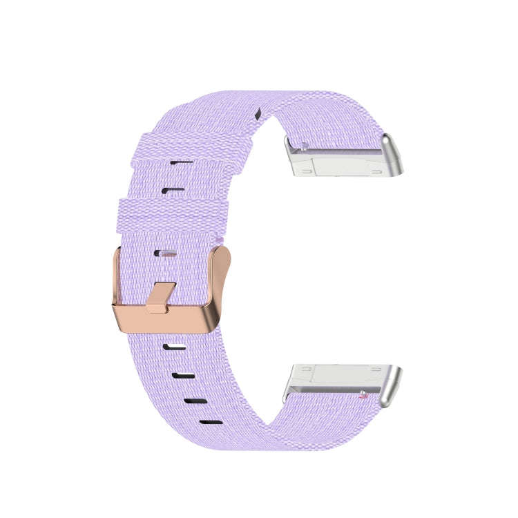 For Fitbit Versa 3 / Fitbit Sense Nylon Canvas Strip Texture Watch Band, Size: Free Size(Light Pu...