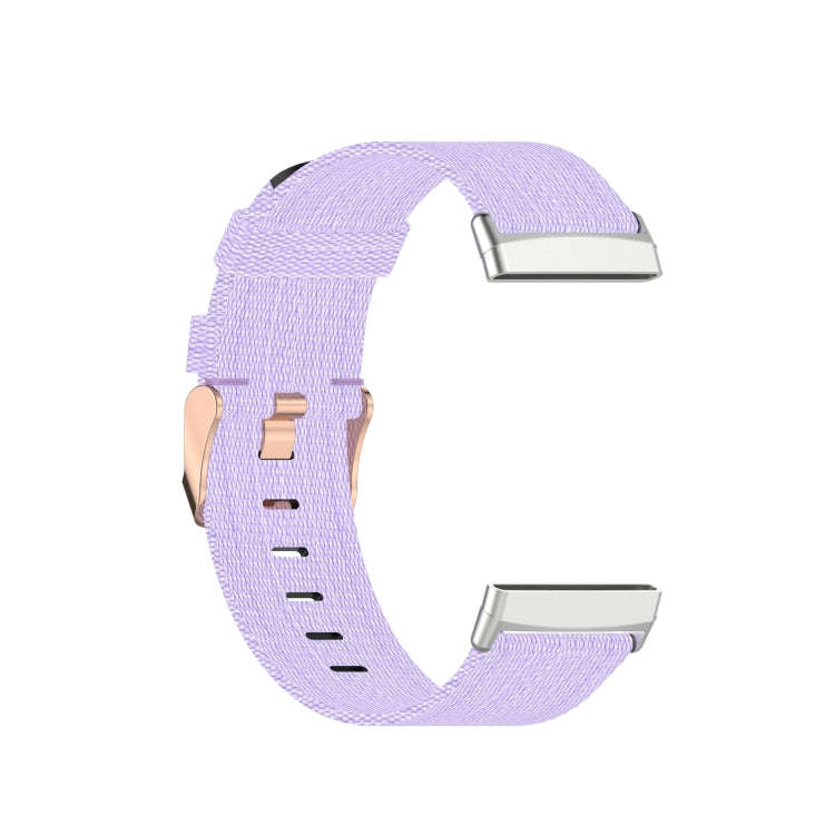 For Fitbit Versa 3 / Fitbit Sense Nylon Canvas Strip Texture Watch Band, Size: Free Size(Light Pu...