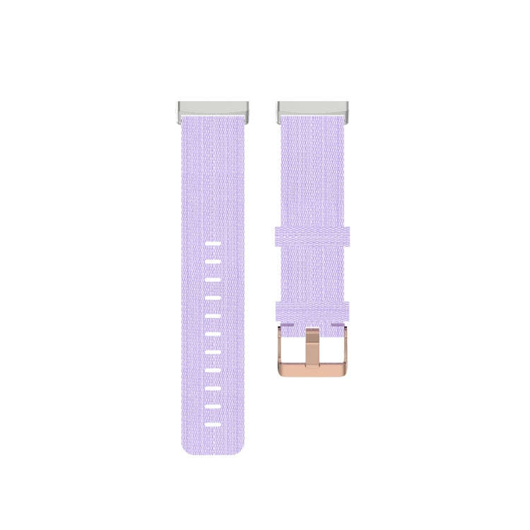 For Fitbit Versa 3 / Fitbit Sense Nylon Canvas Strip Texture Watch Band, Size: Free Size(Light Pu...