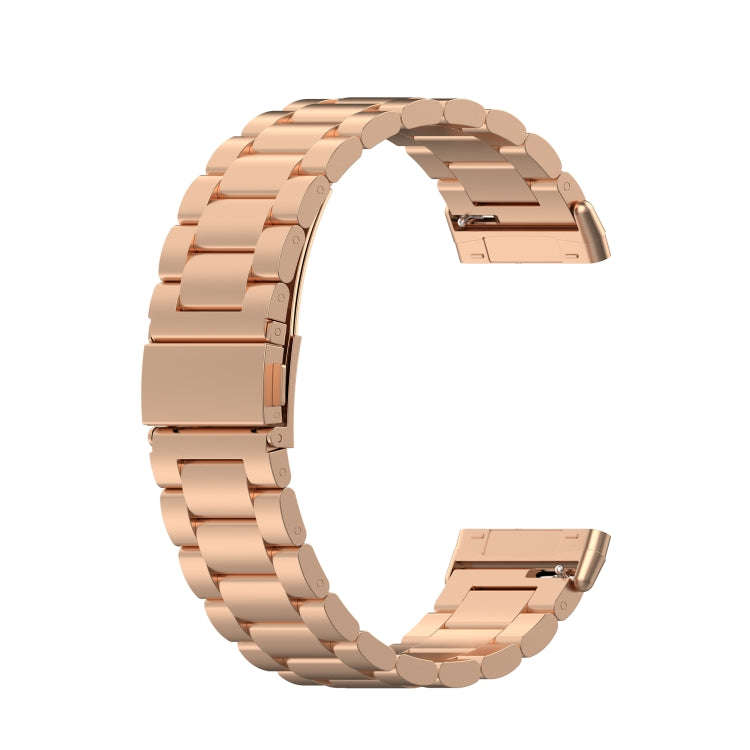For Fitbit Versa 3 / Fitbit Sense 3-Beads Stainless Steel Watch Band with Disassembly Tools(Rose ...