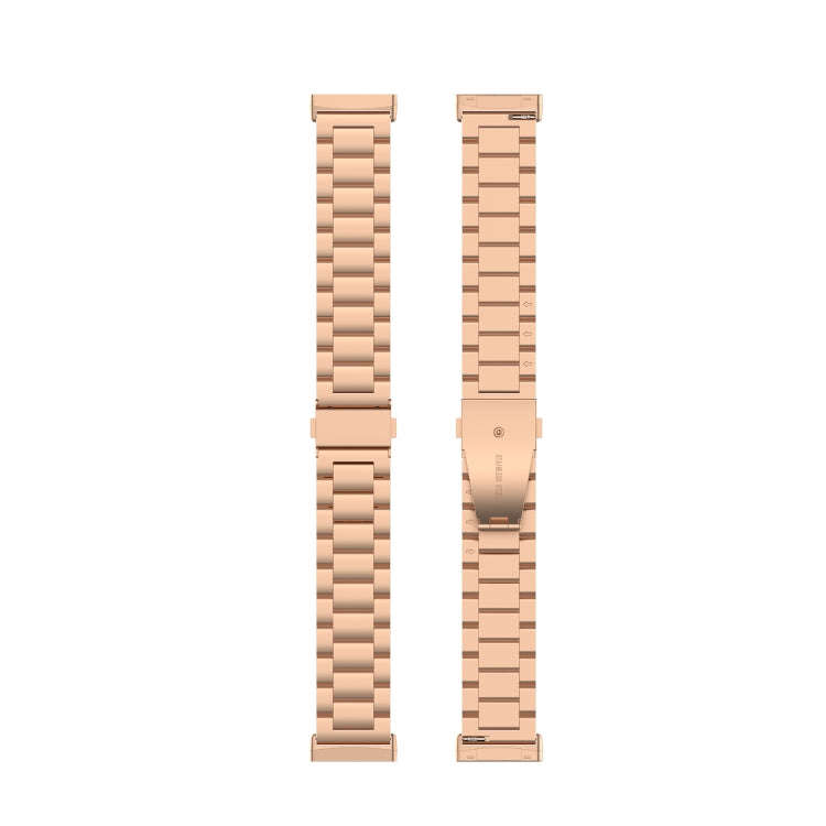 For Fitbit Versa 3 / Fitbit Sense 3-Beads Stainless Steel Watch Band with Disassembly Tools(Rose ...