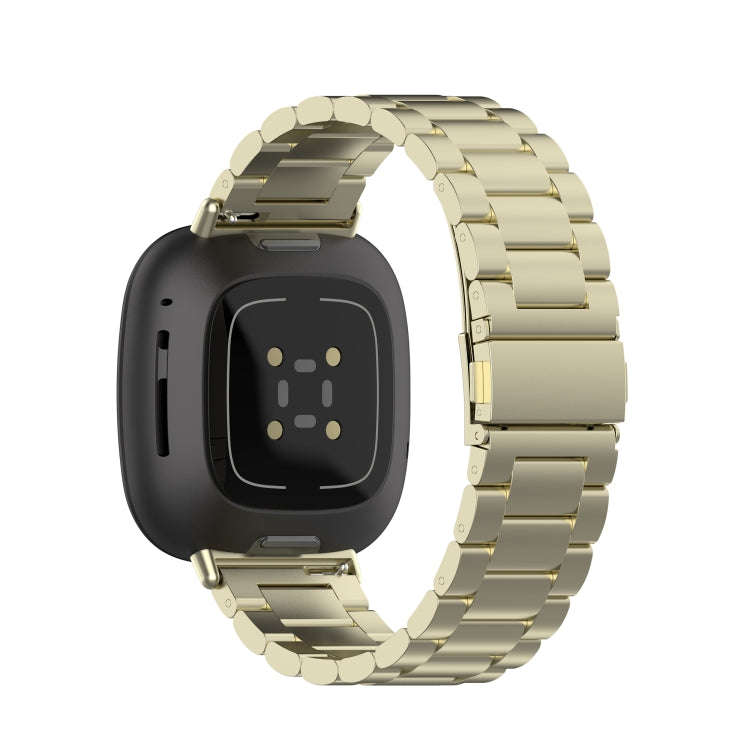 For Fitbit Versa 3 / Fitbit Sense 3-Beads Stainless Steel Watch Band with Disassembly Tools(Offic...