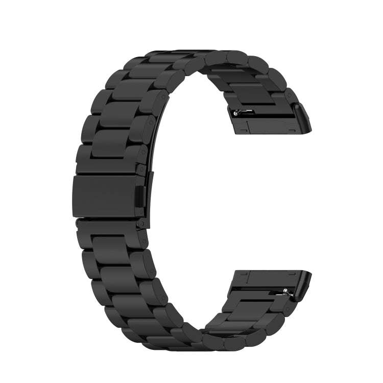 For Fitbit Versa 3 / Fitbit Sense 3-Beads Stainless Steel Watch Band with Disassembly Tools(Black)