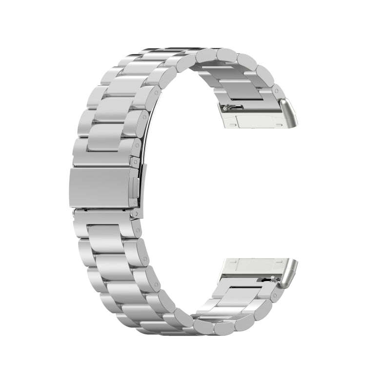 For Fitbit Versa 3 / Fitbit Sense 3-Beads Stainless Steel Watch Band with Disassembly Tools(Silver)
