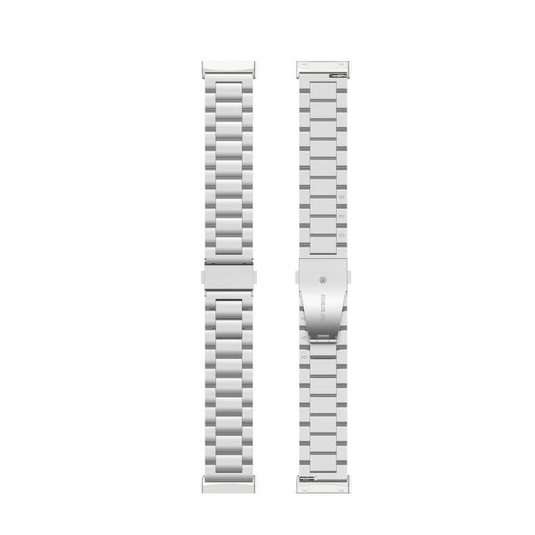 For Fitbit Versa 3 / Fitbit Sense 3-Beads Stainless Steel Watch Band with Disassembly Tools(Silver)